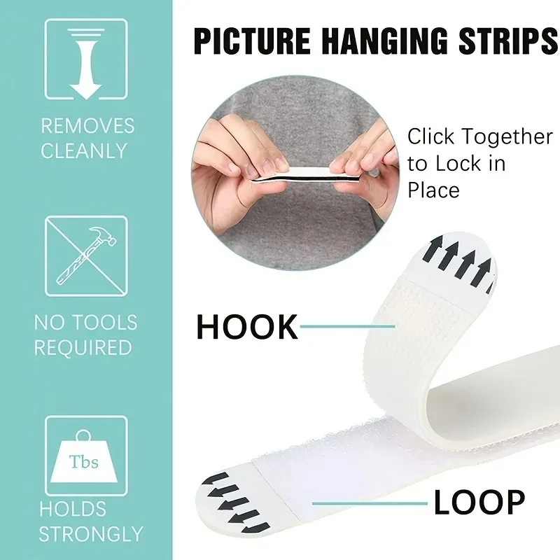 Picture Hanging Strip - 2026-48 Piezas Almohadillas Adhesivas Removibles para